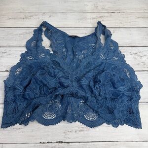 Elegant Lace Bralette in Deep Blue